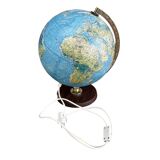 Lamp, illuminated globe, Scan Globe, Denmark 1970s.