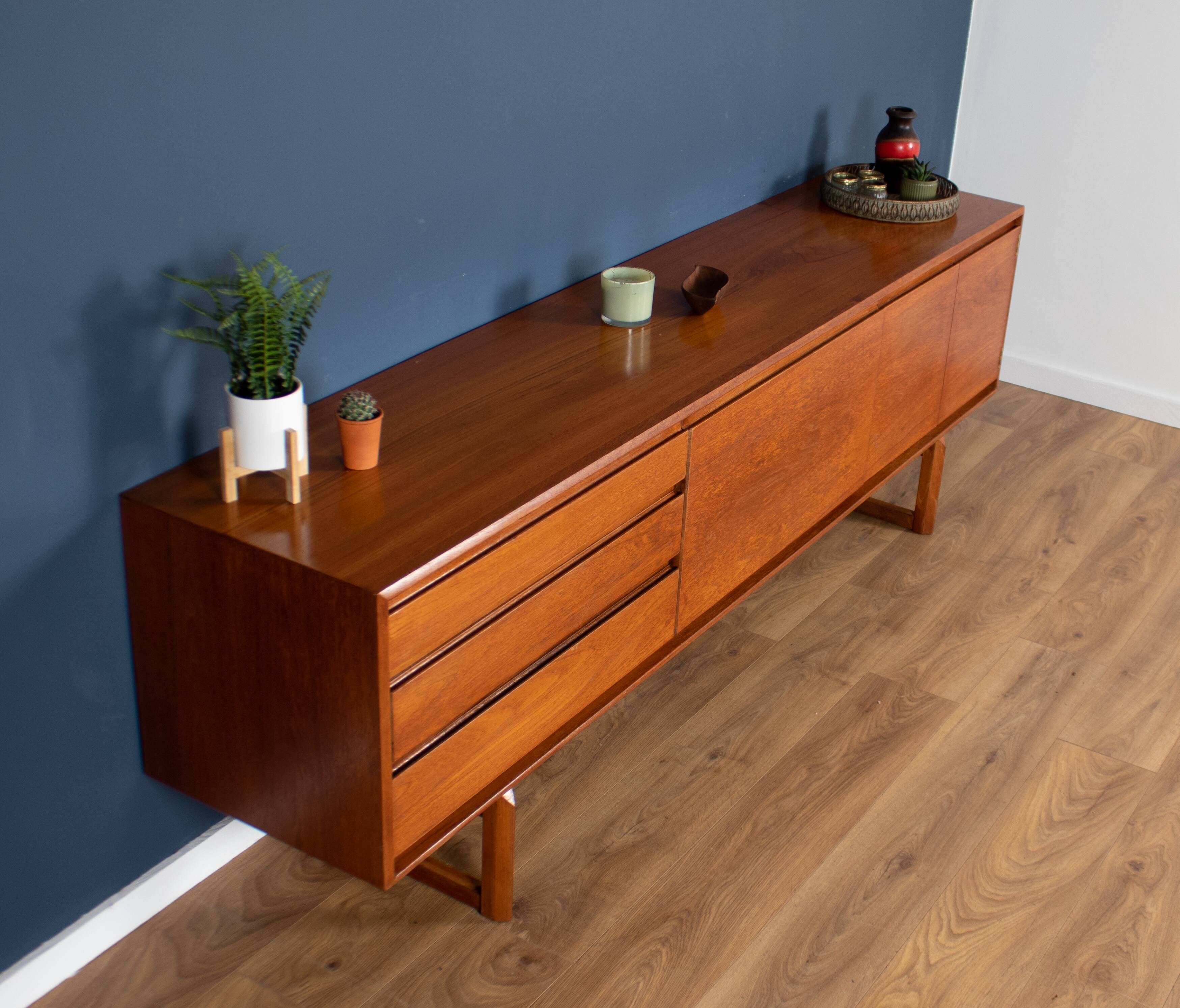 Long retro teak 1960s white & newton 'chilgrove' sideboard