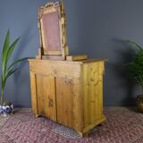 Art nouveau style baltic pine chest of drawers with mirror