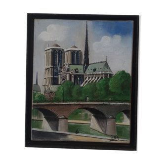 Notre Dame de Paris huile sur toile