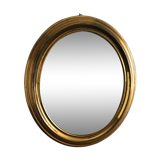 Oval brass mirror