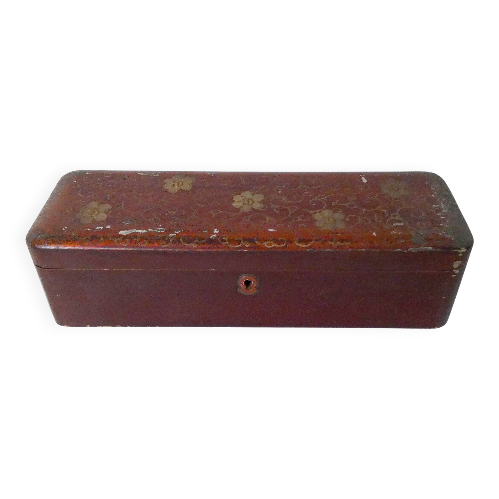 Antique orientalist art nouveau lacquered wooden box