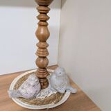 Turned wooden candlestick