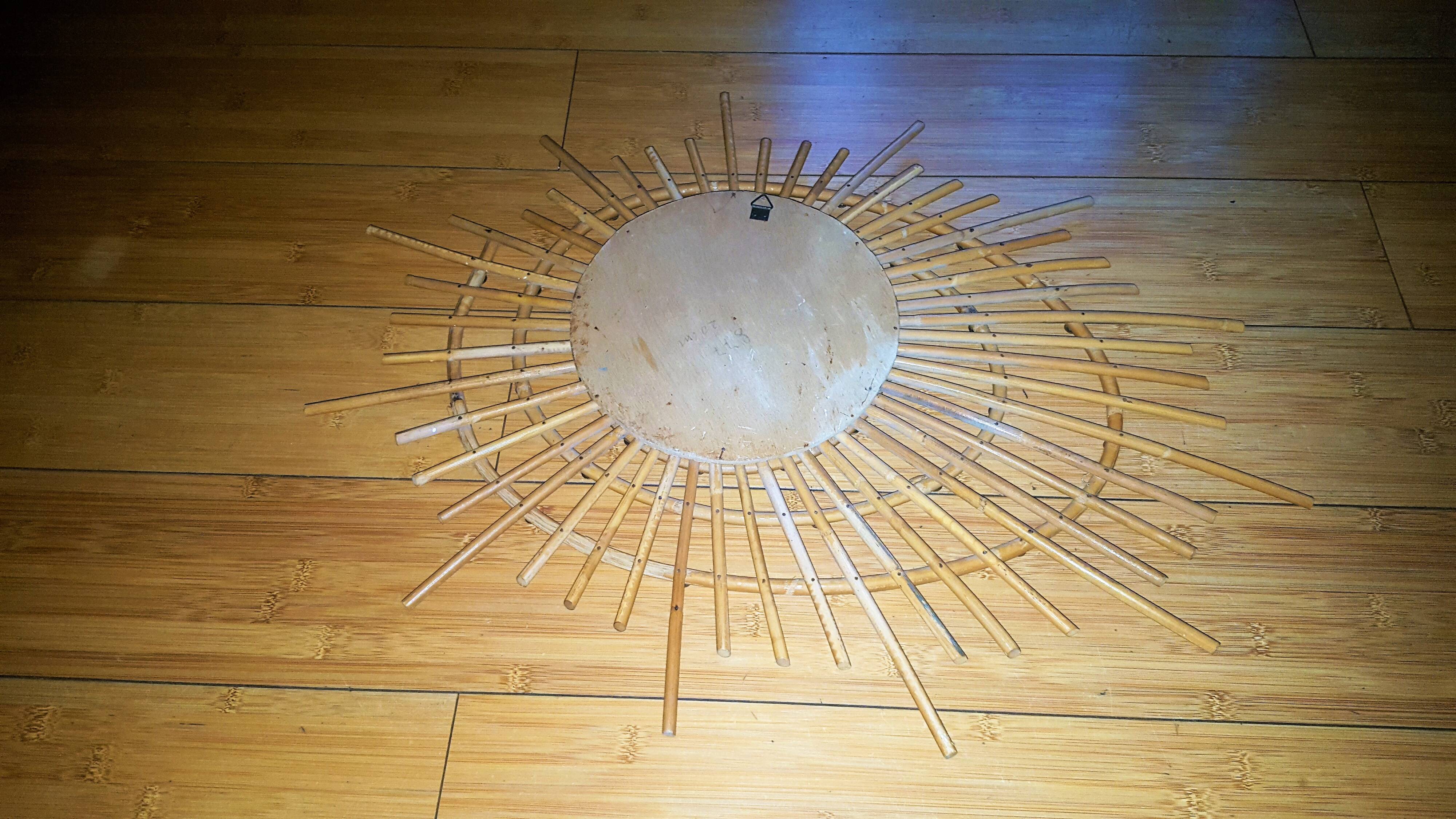 Ortf vintage rattan mirror 67x51cm