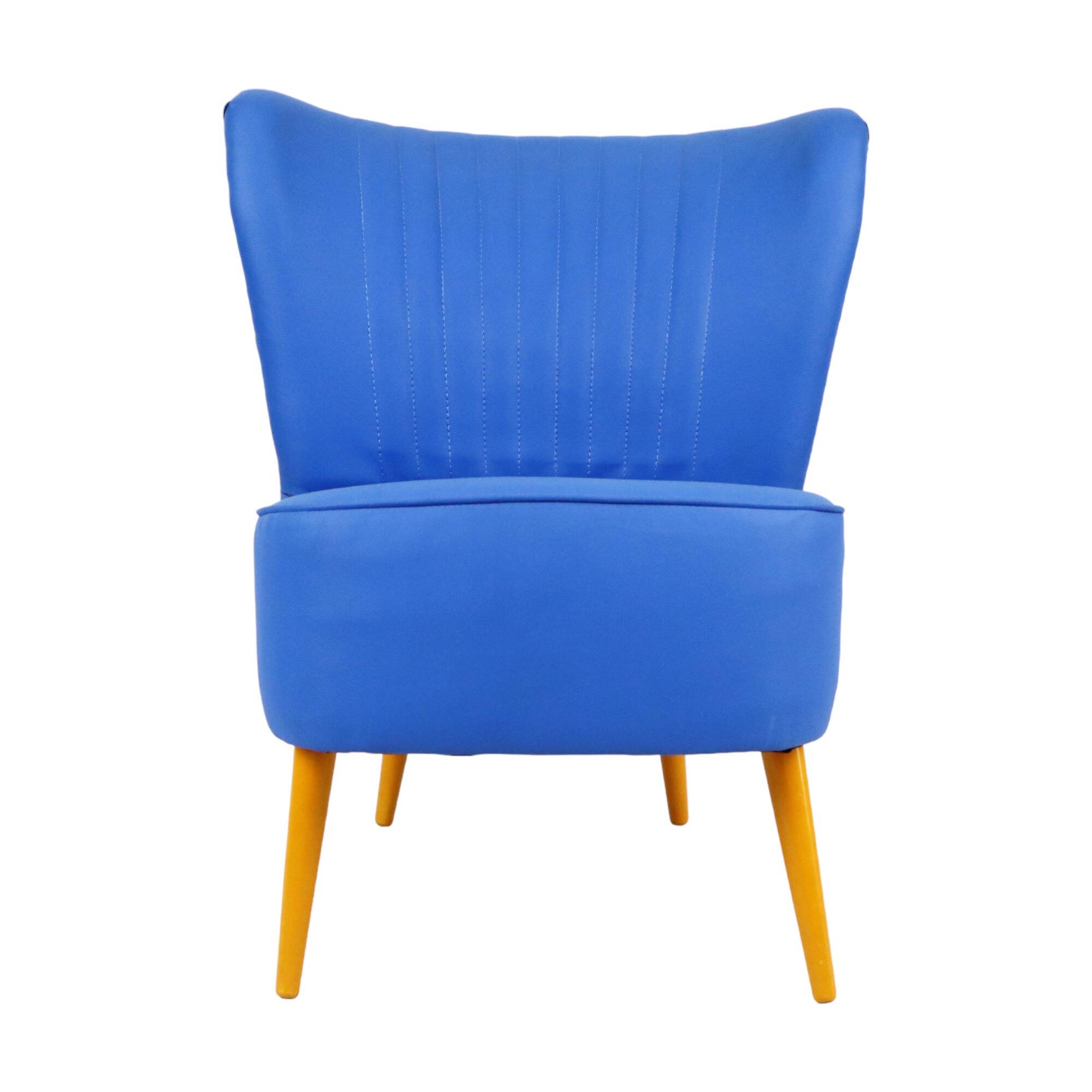 Expo 58 Armchair Seat Replica Blue Vintage Conical 72cm