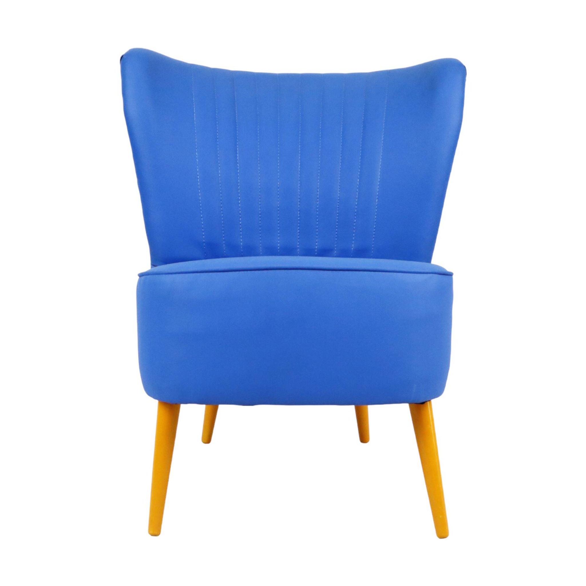 Expo 58 Armchair Seat Replica Blue Vintage Conical 72cm