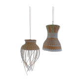 Duo de suspensions en rotin
