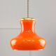 Suspension italienne vintage en verre orange et laiton