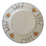 Vintage Round Earthenware Serving Dish - Delicate Floral Decor