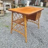 Vintage rattan desk from the 60s, 100cm L
