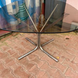 Table verre fumée vintage