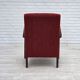 1950s, Danish art deco armchair, original red furniture wool, beech wood.
