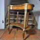 Kidney-shaped bedside table in Louis XV style with marquetry.