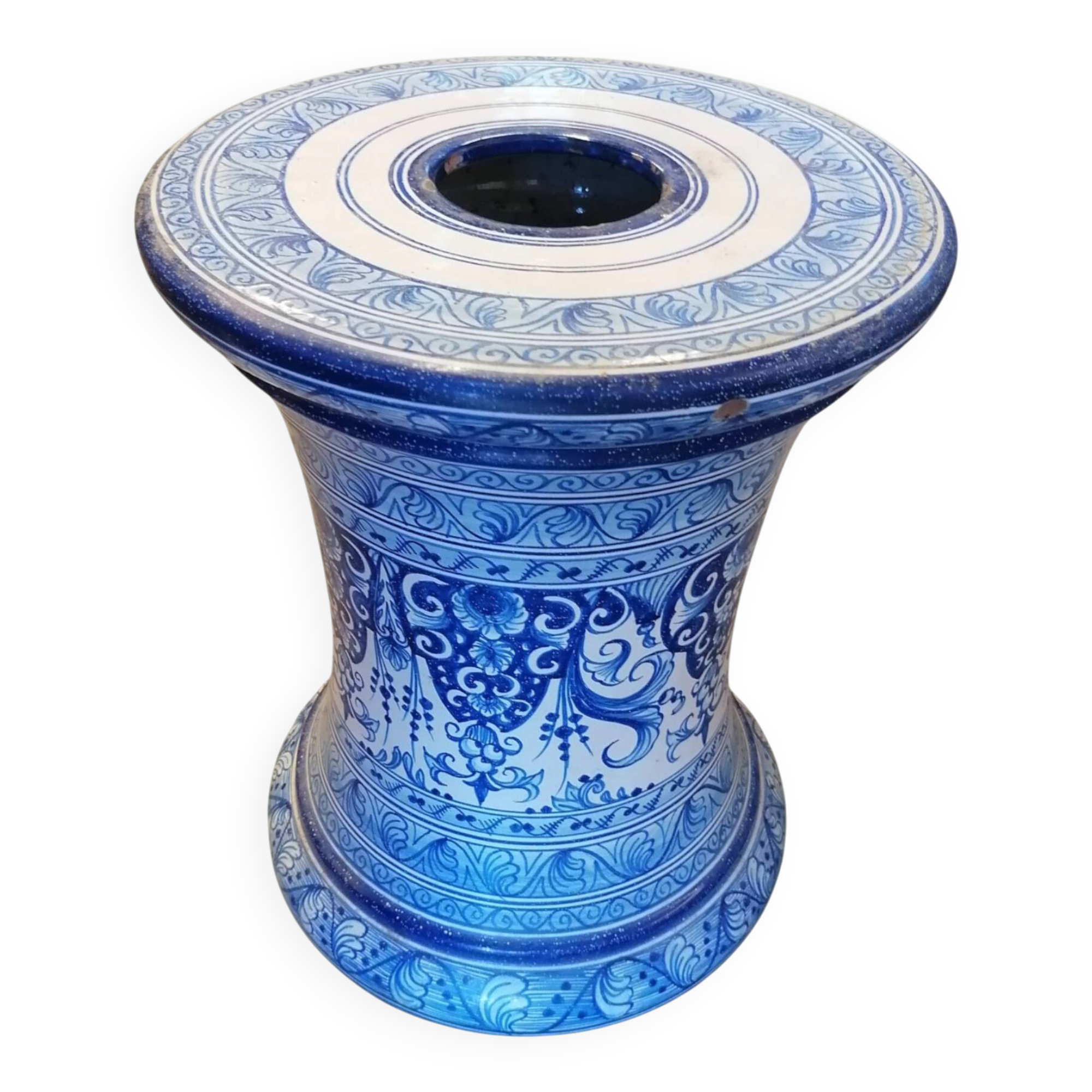 Column pedestal for a ceramic plant pot from Nevers.