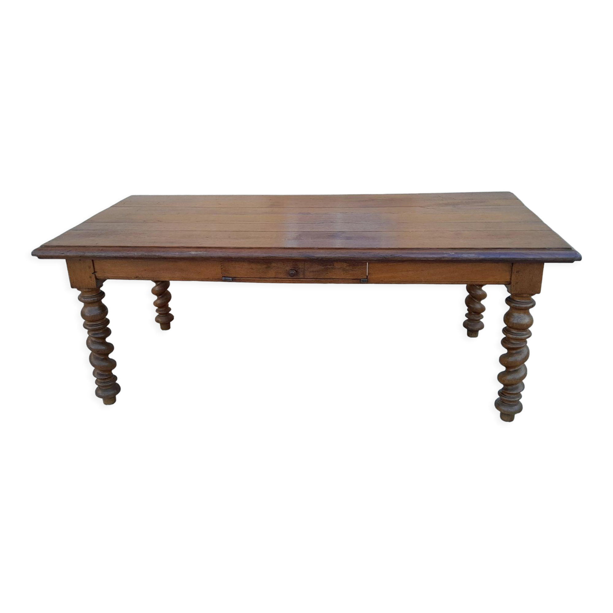 Old oak farmhouse table twisted feet