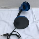 Office lamp Brama blue metal bras flexible black 70s italy vintage