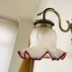 Portuguese mid century frosted glass tulip wall sconce lamp