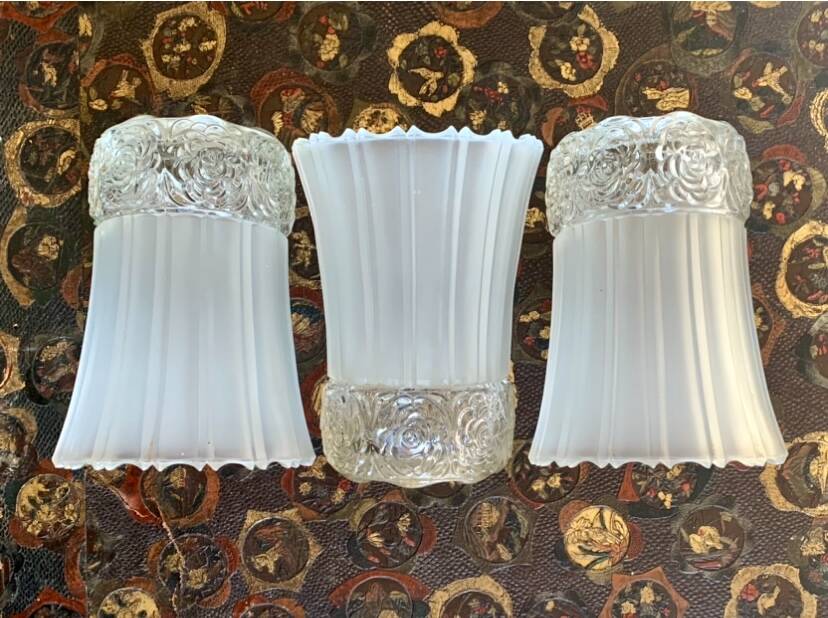 Trio of glass tulips