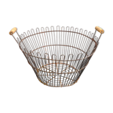 Metal and wood harvest basket