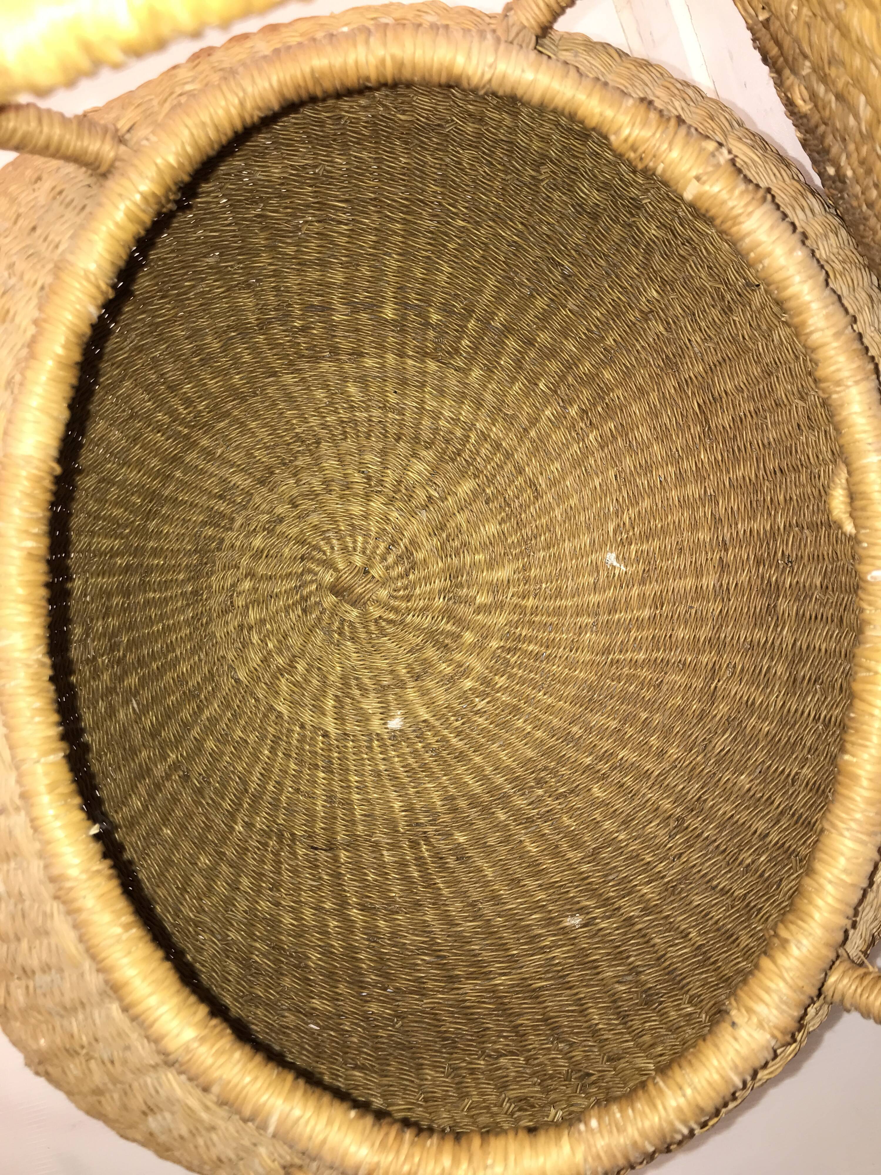 Vintage old wicker basket basket