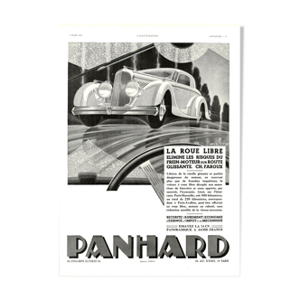 Vintage poster 30s Panhard Auto