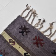 2x8 Grey Turkish Kilim Rug For Hallway, 56x244 Cm