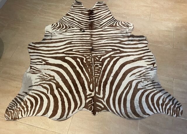 Vintage carpet zebra print cowhide