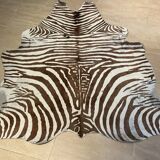 Vintage carpet zebra print cowhide