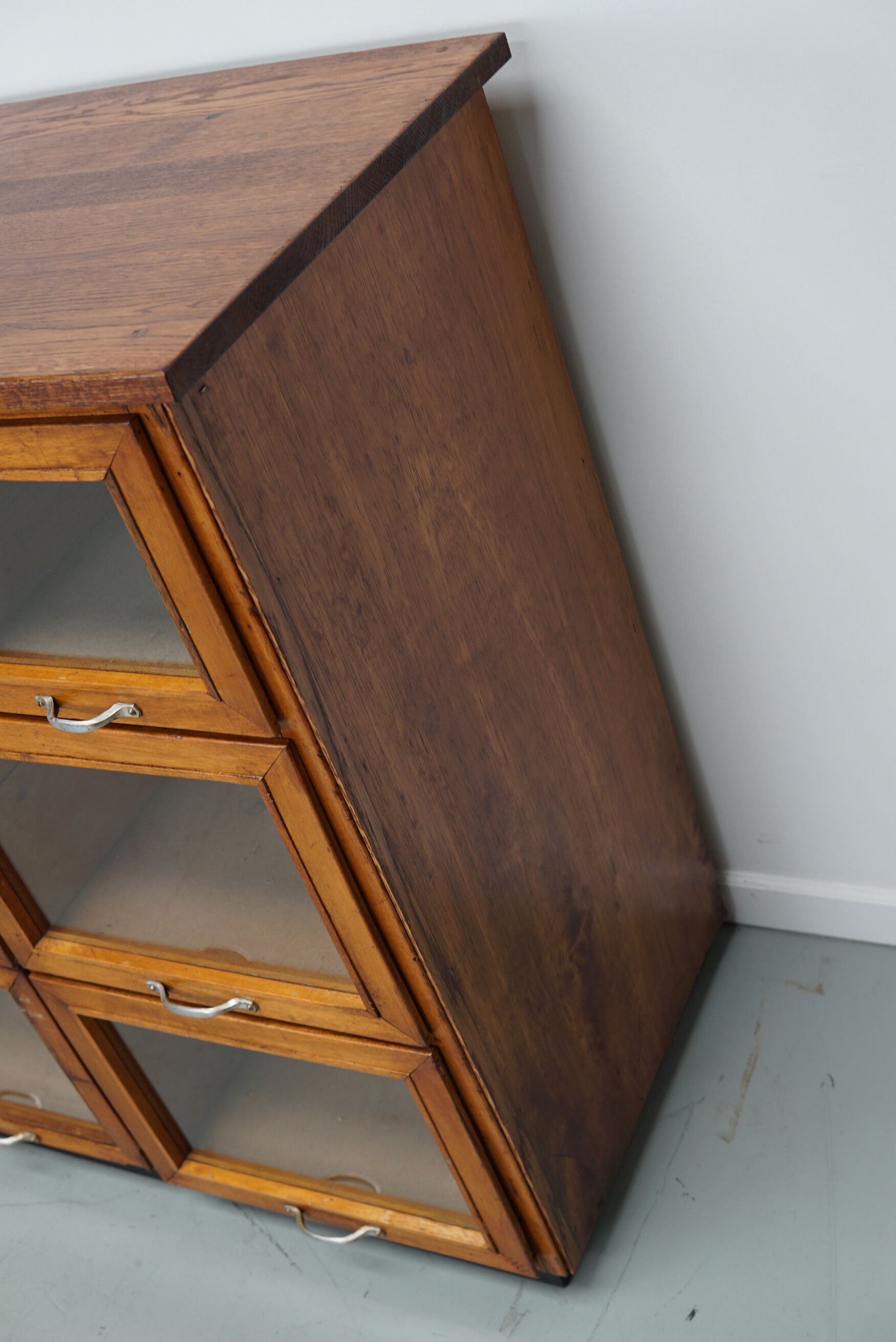 Vintage oak haberdashery cabinet / display cabinet, Netherlands, 1950s
