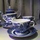 Churchill england blue and white tea service japanese patterns