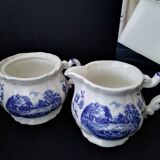 Cafetière sucrier et pot à crème Sarreguemines  modèle Romantic