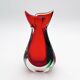Vase sculpture murano michele onesto oball sommerso rouge vert 23.5cm