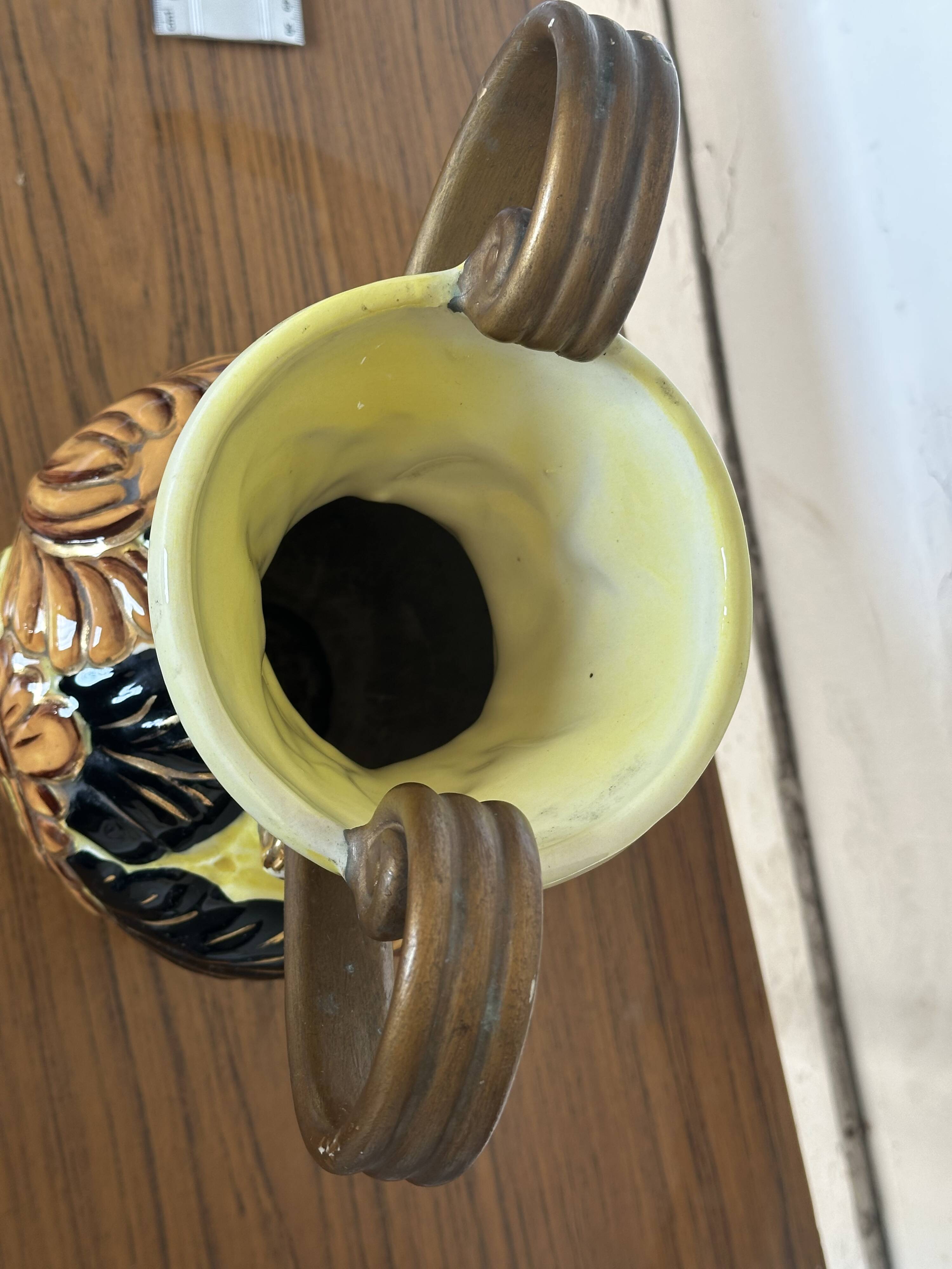 Medici vase in Vallauris ceramic, signed JTF