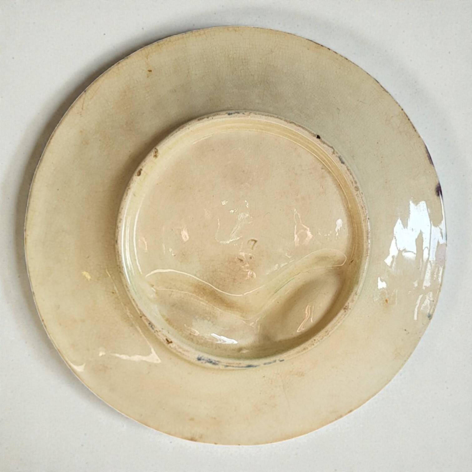 Large asparagus plate barbotine Onnaing / Wasmuel