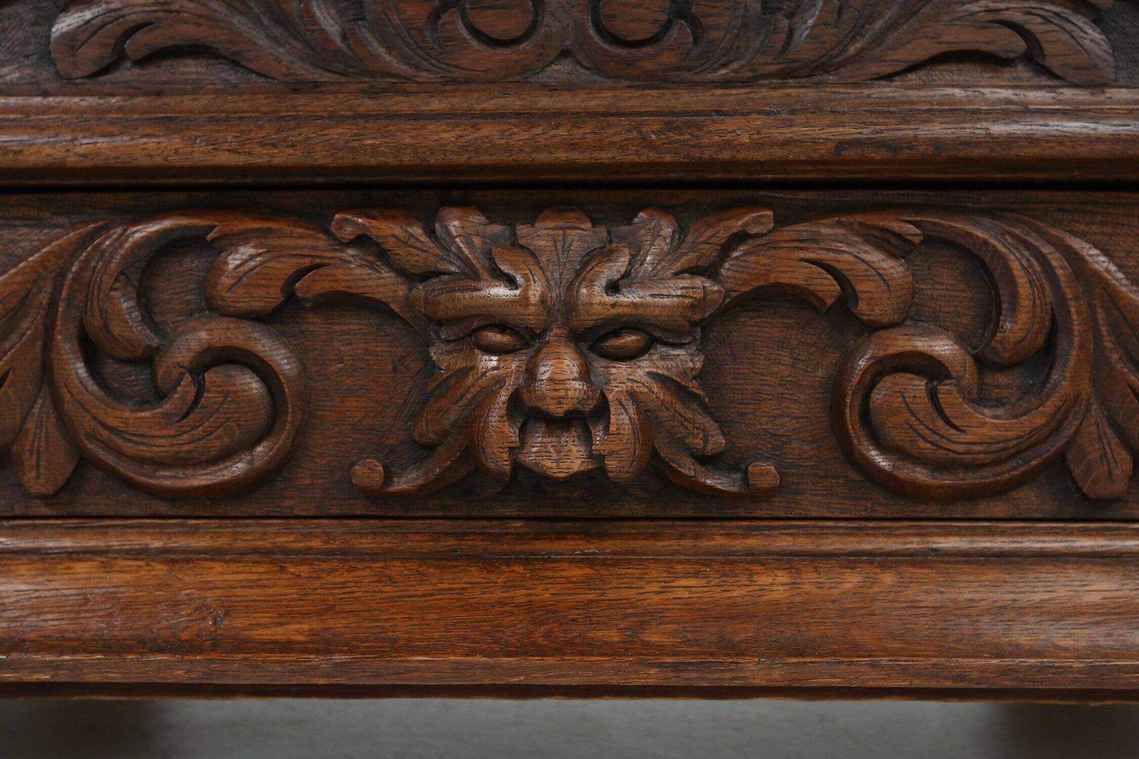 Baroque Style Display Case in Oak, Belgium, 1950s