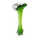 Vase corolle en verre soufflé double couche vert et blanc