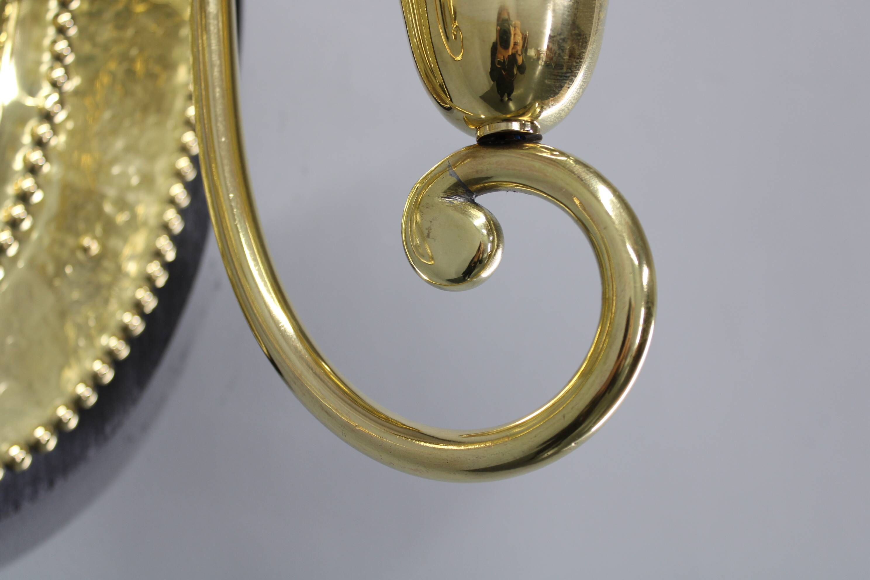 Art Nouveau brass wall sconces Hoffmann style, 1920s