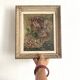 Peinture fleurs, huile sur toile encadrée