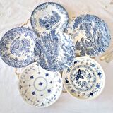 Mismatched antique dinner plates