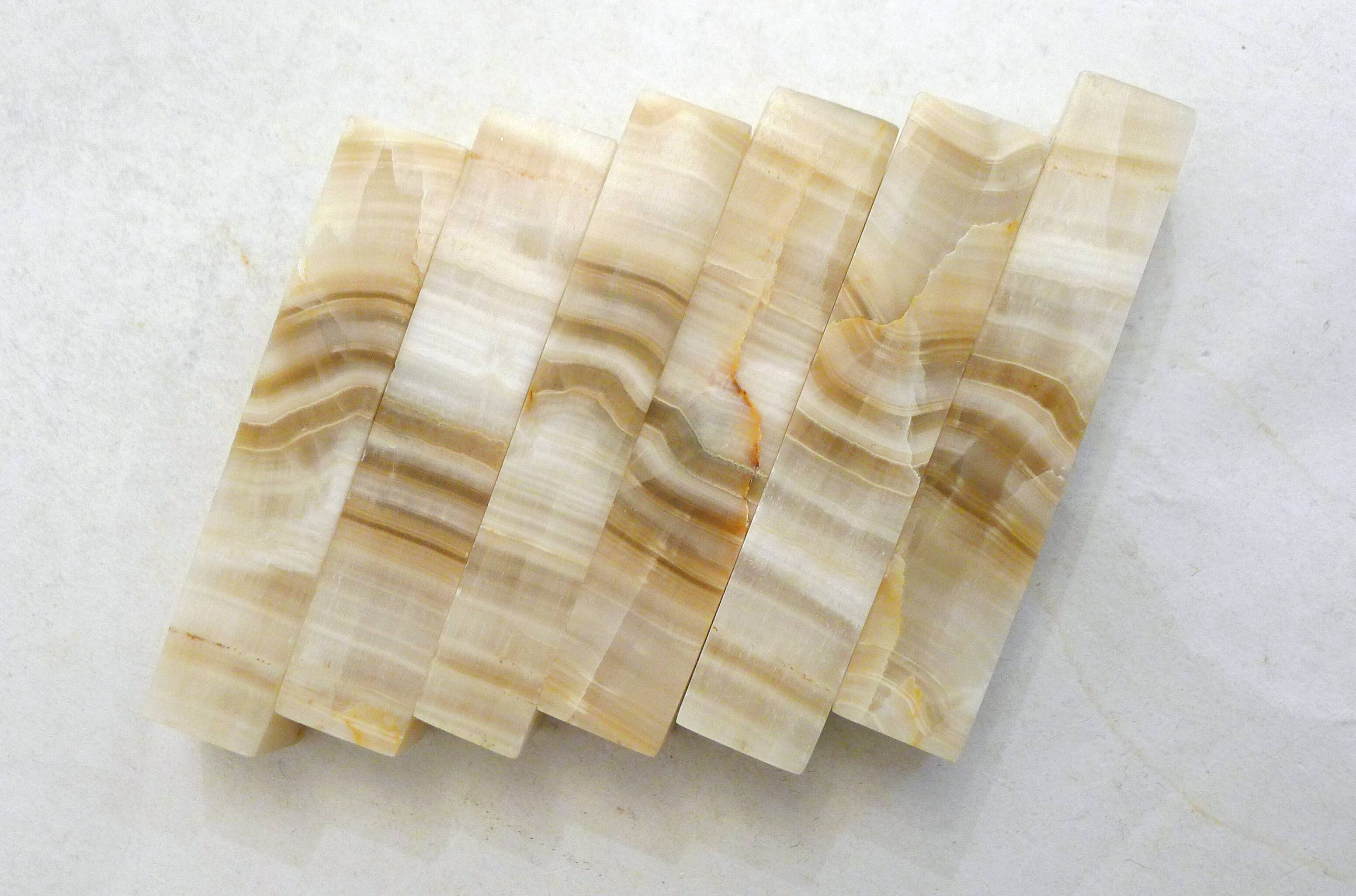Set of 6 Onyx knife rests