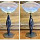 Art Deco lamp 1930 wrought iron opalescent glass fish Ezan