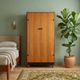 Vintage teak veneer wardrobe, designer, Italy, 1960s