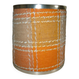 Vintage orange lampshade edged with aluminuim