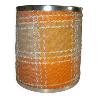 Vintage orange lampshade edged with aluminuim
