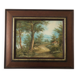 Tableau, Peinture, Cabanon en forêt, Irène CAFIERI, Années 1960