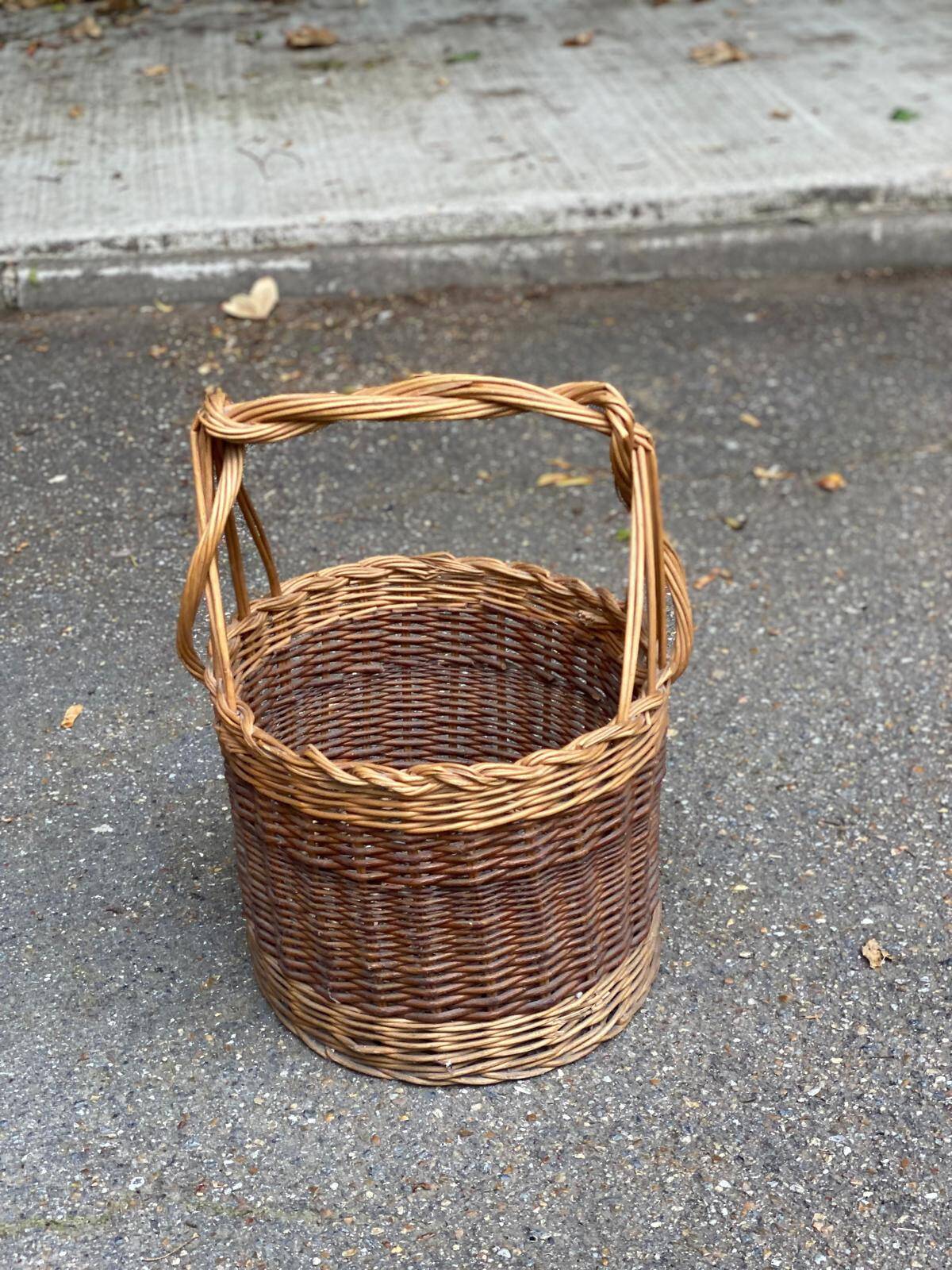 Vintage rattan and wicker basket