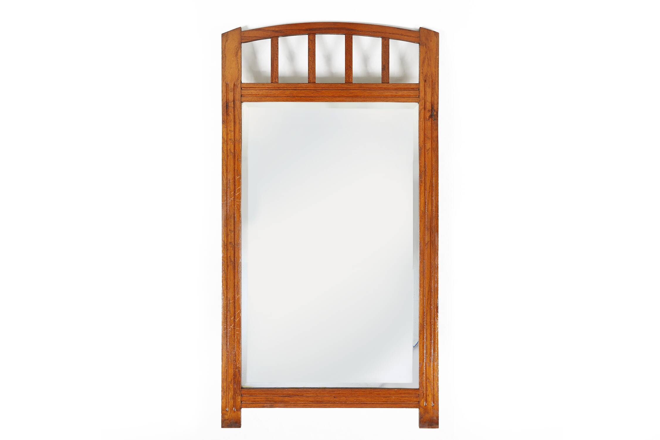 Art Deco mirror in solid wood with facet cut mirror, 1930s