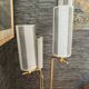 Lampadaire en métal noir et doré 1960