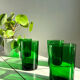 Lot de 4 verres verts translucides style vereco