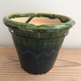 Glazed terracotta flowerpot